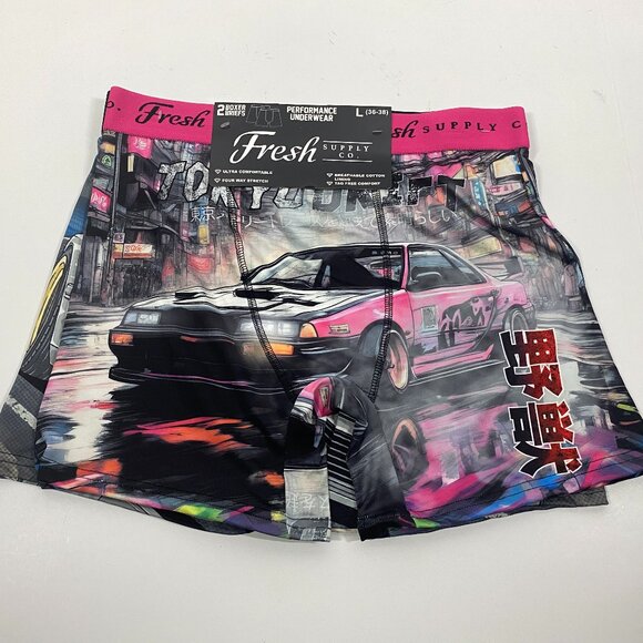 NWT Fresh Supply Co Boxer Briefs - 2 Pack - Tokyo Drift Print - Picture 2 of 6